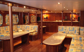 Interior of M/Y Juliet Liveaboad Diving Motor Yacht in Sharm el Sheikh Egypt