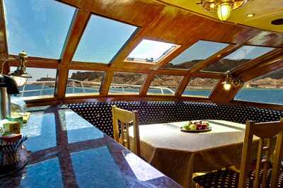 Dining area on King Snefro 6 Liveaboad Diving Motor Yacht in Sharm el Sheikh Egypt