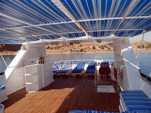 Top Sun Deck on M/Y Spirit Liveaboad Diving Motor Yacht in Sharm el Sheikh Egypt