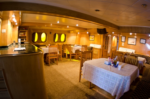 Dining area on Sea Queen I Liveaboard Diving Motor Yacht in Sharm el Sheikh Egypt